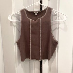 garage brown skater tank top